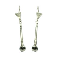 Longue boucle d'oreille ethnique en argent