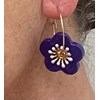Boucles d'oreilles, créoles fleur - vue V1
