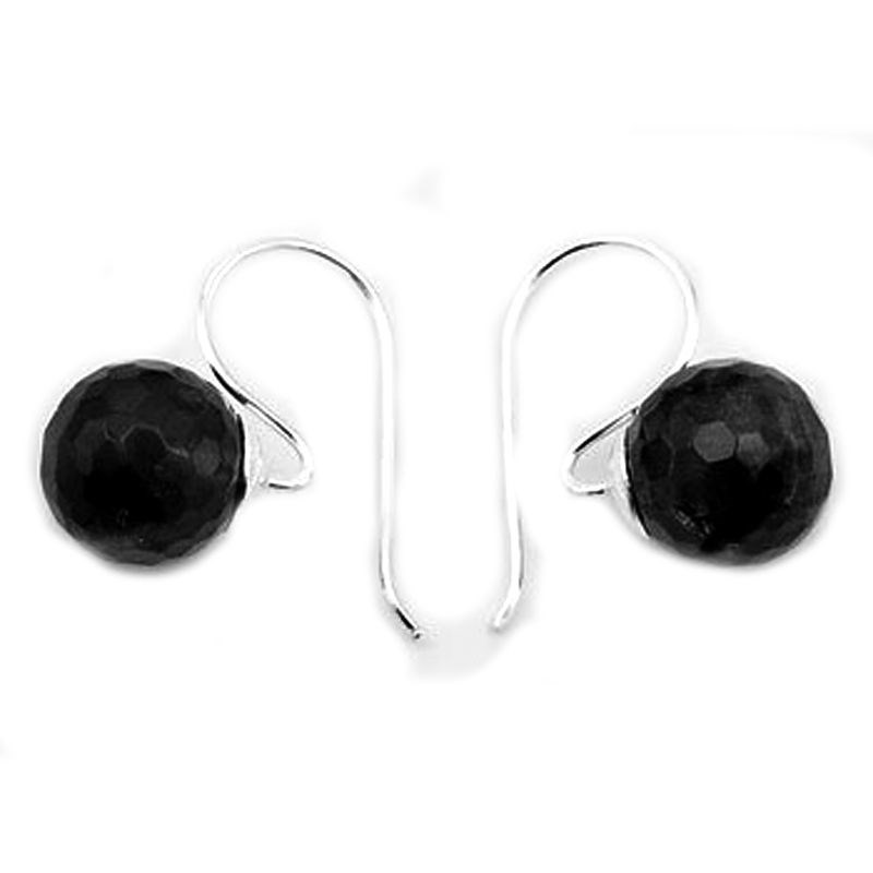 Boucles d'oreilles cristal noir facetté