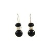 Boucles d'oreille agate noire - vue V1