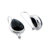 Boucles d'oreilles en argent agate noir - vue V3
