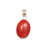 Pendentif oval gorgone rouge - vue V1