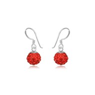 Boucles d'oreilles, boule 0,8cm orange