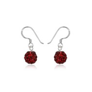 Boucles d'oreilles, boule 0,8cm - rouge foncé