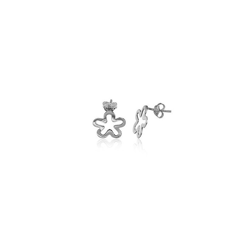 Boucles d'oreilles fleur en argent