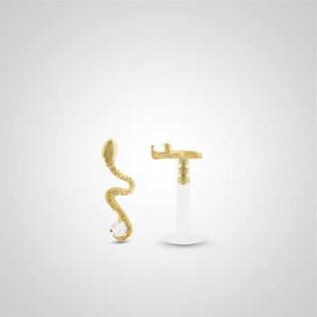 Piercing helix serpent en or jaune