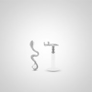 Piercing helix et tragus serpent en or blanc