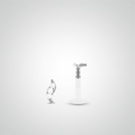 Piercing helix et tragus feuille en or blanc