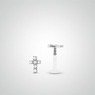 Piercing helix croix or blanc