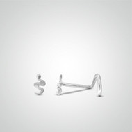 Piercing de nez serpent or blanc barre en U