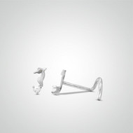 Piercing de nez hippocampe or blanc barre en U