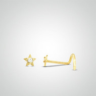 Piercing de nez étoile or jaune barre en U