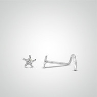 Piercing de nez étoile de mer or blanc barre en U