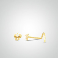 Piercing de nez noeud or jaune barre en U