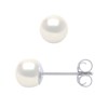 Boucles d'Oreilles Perles d'Eau Douce 5-6 mm Blanches Argent 925 - vue V1