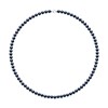 Collier Rang de Perles d'Eau Douce Noires 5-6 mm Fermoir Argent 925 - vue V1
