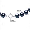 Collier Rang de Perles d'Eau Douce Noires 5-6 mm Fermoir Argent 925 - vue V3