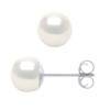 Boucles d'Oreilles Perles d'Eau Douce 6-7 mm Blanches Argent 925 - vue V1