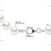 Bracelet Rang de Perles d'Eau Douce Rondes 6-7 mm Blanches Argent 925 - vue V3