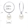 Créoles Perles d'Eau Douce Pendantes Poires 7-8 mm Blanches Argent 925 - vue V3