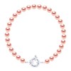 Bracelet Rang de Perles d'Eau Douce Rondes 6-7 mm Rose Naturel Prestige Argent 925 - vue V1