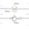Bracelet TRIO Perles d'Eau Douce Rondes 8-9 mm Blanches Argent 925 - vue V3