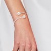 Bracelet Jonc TOI ET MOI 2 Perles d'Eau Douce Rondes 8-9 mm Blanches Argent 925 - vue V2