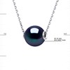 Collier Perle d'Eau Douce Ronde 10-11 mm Noire Chaîne Forçat Prestige Argent 925 - vue V3