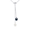 Collier Perle d'Eau Douce Ronde 8-9 mm Blanche Chaîne Forçat Argent 925 - vue V1