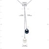 Collier Perle d'Eau Douce Ronde 8-9 mm Blanche Chaîne Forçat Argent 925 - vue V3