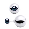 Boucles d'Oreilles RECTO VERSO Perles d'Eau Douce Noires 6-7 mm Argent 925 - vue V1