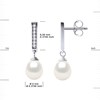 Boucles d'Oreilles Joailerie Perles d'Eau Douce Blanches Poires 6-7 mm Argent 925 - vue V3