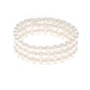 Bracelet Manchette 3 Rangs Perles d'Eau Douce Blanches Argent 925 - vue V1