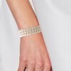 Bracelet Manchette 3 Rangs Perles d'Eau Douce Blanches Argent 925 - vue V2