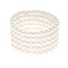Bracelet Manchette 5 Rangs Perles d'Eau Douce Blanches Argent 925 - vue V1
