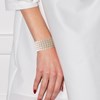Bracelet Manchette 5 Rangs Perles d'Eau Douce Blanches Argent 925 - vue V4