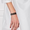 Bracelet Manchette 3 Rangs Perles d'Eau Douce Noires Argent 925 - vue V4