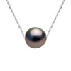 Collier Perle de Tahiti Ronde 8-9 mm Chaîne Forçat Argent 925 - vue V1
