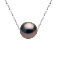 Collier Perle de Tahiti Ronde 8-9 mm Chaîne Forçat Argent 925