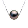 Collier Perle de Tahiti Ronde 9-10 mm Chaîne Vénitienne Argent 925 - vue V1