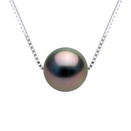 Collier Perle de Tahiti Ronde 9-10 mm Chaîne Vénitienne Argent 925