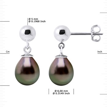 Oorbellen Hanger Tahitiparels 8-9 mm 925 Sterling Zilver