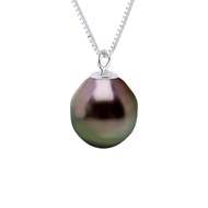 Collier Perle de Tahiti Poire 8-9 mm en Pendentif Argent 925