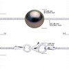 Collier OMEGA Perle de Tahiti Ronde 9-10 mm Argent 925 - vue V3