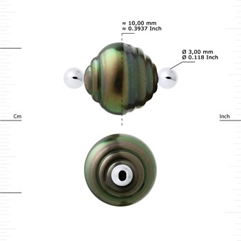 Bracelet LOVE LINK Perle de Tahiti Cerclée 10-11 mm Lien Nylon Noir Argent 925