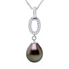 Collier Joaillerie Perle de Tahiti Poire 8-9 mm Argent 925 - vue V1