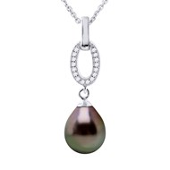 Collier Joaillerie Perle de Tahiti Poire 8-9 mm Argent 925