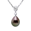 Collier Joaillerie Perle de Tahiti Poire 8-9 mm Argent 925 - vue V1