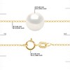 Collier Perle de Culture d'Eau Douce Ronde et Blanche 9-10 mm Chaîne Vénitienne Or Jaune - vue V3