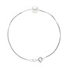 Bracelet Perle de Culture d'Eau Douce 8-9 mm Blanches Chaîne Vénitienne Or Blanc - vue V1
